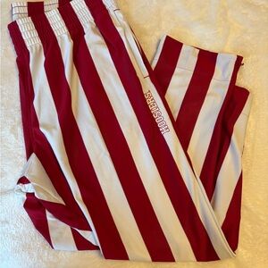 Adidas Red and White Striped Men's Pants